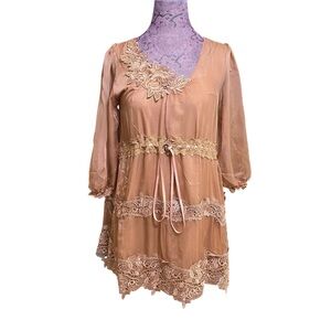 Pretty Angel Brown Tunic Romantic Top